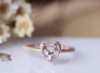 Luxury Jewelry 2017/2018 : Heart Morganite Ring Solid 14K Rose Gold Morganite by JulianStudio…