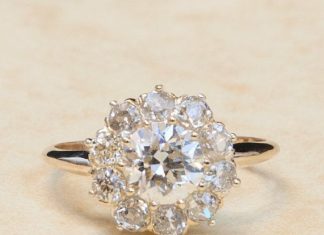 Luxury Jewelry 2017/2018 : Items similar to Antique Victorian 14K fleur en cluster or jaune diamant bague de fiançailles on Etsy