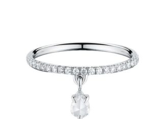 Luxury Jewelry 2017/2018 : La bague de fiançailles ‘Pear Dangle’ de Finn