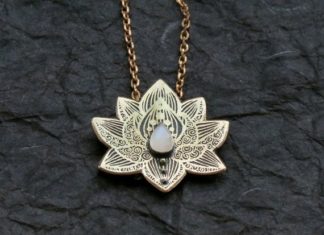 Luxury Jewelry 2017/2018 : Lotus Pendant Water Lily Necklace Brass Flower by spaceweaver
