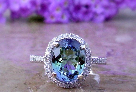 Luxury Jewelry 2017/2018 : LOVE LOVE LOVE THIS UNIQUE COLOR. Love oval cut and halo. Love the unique color….