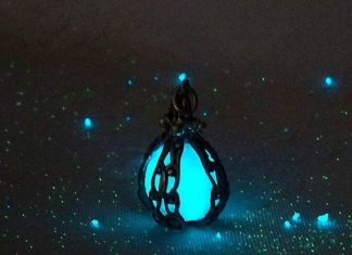 Luxury Jewelry 2017/2018 : Mermaid's Magic Ocean Blue – Caged Pendant with Glowing Essence of the Sea -…
