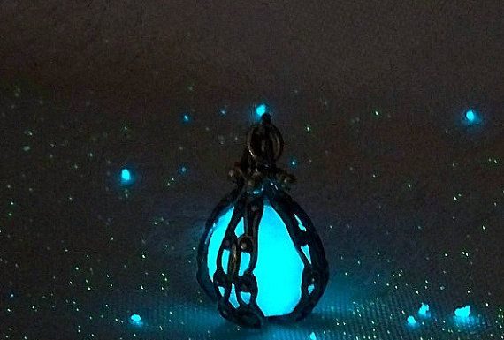 Luxury Jewelry 2017/2018 : Mermaid's Magic Ocean Blue – Caged Pendant with Glowing Essence of the Sea -…