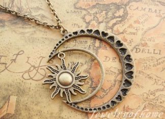 Luxury Jewelry 2017/2018 : moon&sun necklace-antique bronze moon necklace-sun necklace -alloy necklace-…