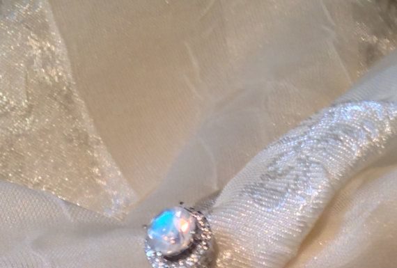 Luxury Jewelry 2017/2018 : My favorite! Solitaire Engagement Ring Rainbow Moonstone by NorthCoastCottage, $…