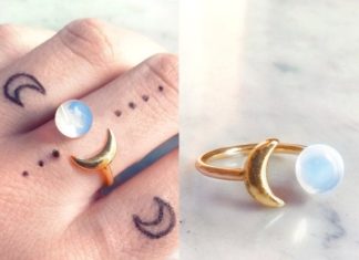 Luxury Jewelry 2017/2018 : Opal gold moon ring | Opalite boho ring | Crescent white clear stone ring | Iridescent moon jewelery | Semi precious gemstone