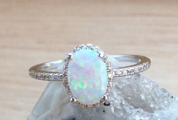 Luxury Jewelry 2017/2018 : Opal Ring Sterling Silver Size 4 5 6 7 8 9 10 11 par AlphaVariable…