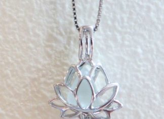 Luxury Jewelry 2017/2018 : Pale Aqua Sea Glass Sterling Silver Lotus Flower Locket by Wave of LIfe