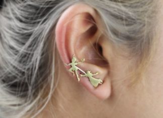 Luxury Jewelry 2017/2018 : Peter Pan and Wendy Ear Pin/Climber, Peter Pan earrings, Silver Ear Crawler. Silver Earrings,gold earrings