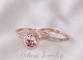 Luxury Jewelry 2017/2018 : Remise Deux anneaux ensemble Ovale 7mm VS Halo par AdamJewelry, $570.00…