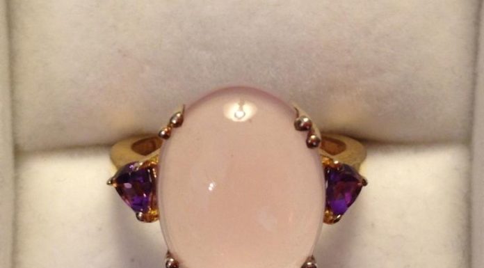 Luxury Jewelry 2017/2018 : Rose Quartz & Amethyst Gold Plated Sterling Silver Ring