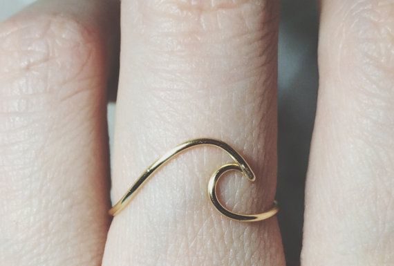 Luxury Jewelry 2017/2018 : Sterling silver Wave Ring/gold filled wire Surf ring/gold spray ring/jewelry/gold wire wave ring/ocean ring/wire ring/friend gift