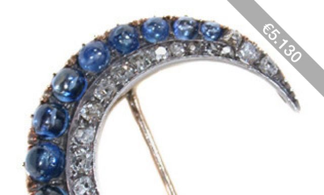 Luxury Jewelry 2017/2018 : Victorian Sapphire & Diamond Crescent Moon Brooch – The Three Graces…