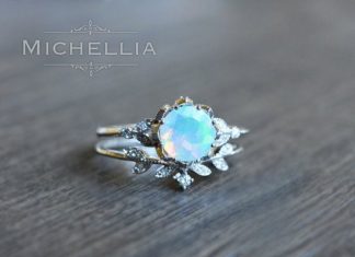 Luxury Jewelry 2017/2018 : Vintage Opal Floral Engagement Ring with by MichelliaDesigns…