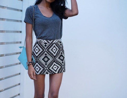 Street Style : A statement mini skirt such as this will look best paired with a…