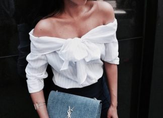 Street Style : streetstyleplatform:
White Boat Neck Blouse