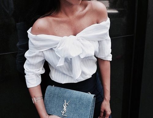 Street Style : streetstyleplatform:
White Boat Neck Blouse
