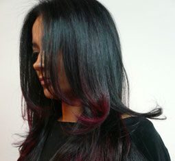 Trendy Hair Style : Black and Red Hair
