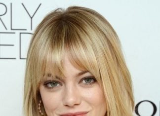 Trendy Hair Style : Emma Stone Medium Layered Hair with Bangs…