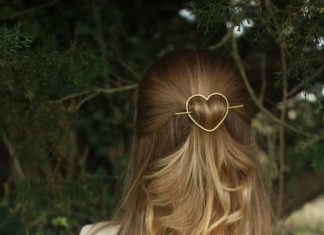 Trendy Hair Style : Heart hair barrette brass hair accessories rustic copper hair pin silver hair clip gift for her knitting accessories shawl pin scarf pin