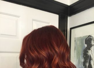 Trendy Hair Style : Rich, deep red with copper balayage. Gigi at Mecca Salon in Sacramento, CA….