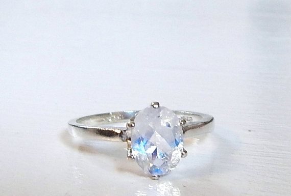 Luxury Jewelry 2017/2018 : 1.16 ct Natural Rainbow Moonstone Ring in by OliviaRoseSilver, $124.95 I WANT TH…