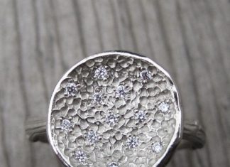 Engagement Rings & Wedding Rings : Diamond Orbit Engagement Ring in recycled 14k white gold….