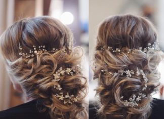 Wedding Hair With Flowers & jewels : Featured Hairstyle: tonyastylist (Tonya Pushkareva) www.instagram.com/tonyastyli…
