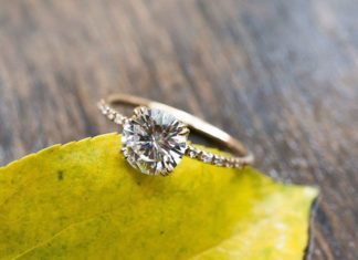 Engagement Rings & Wedding Rings : Moissanite Solitaire in 14k recycled white gold….