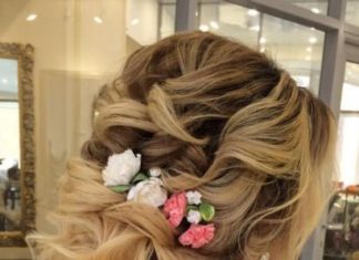 Wedding Hair With Flowers & jewels : Featured Hairstyle: Elstile; www.elstile.ru; Wedding hairstyle idea….