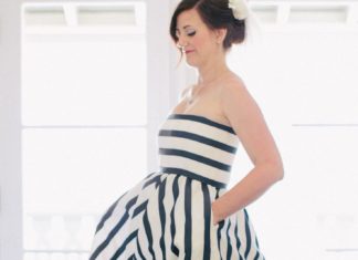 Beautiful Brand Wedding Dresses : Black and white striped wedding dress: Photography: Rad and In Love – www.radan…
