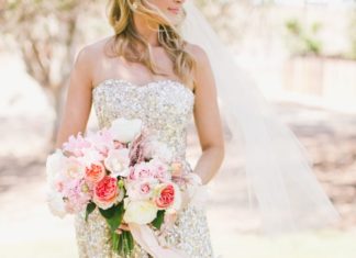 Beautiful Brand Wedding Dresses : Gold ombre glitter wedding dress: Photography: One Love – www.onelove-photo……