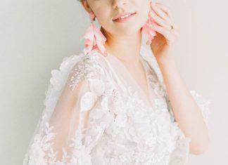 Beautiful Brand Wedding Dresses : Illusion sleeve wedding dress | Photography: Sally Pinera…