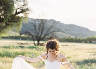 Beautiful Brand Wedding Dresses : Off-the-shoulder wedding dress: Photography: Michael Radford…