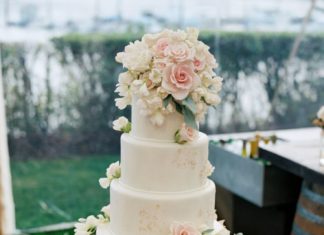 Beautiful Brand Wedding Dresses : Soft pink and intricate sugar flowers, this cake is as elegant as opening night …