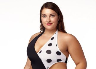 Bikinis Swimwear One pieces & Cover Ups : Attractive Plus Size Criss-Cross Lace Up Halter Swimwear For Women