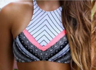 Bikinis Swimwear One pieces & Cover Ups : Fashion Geo Color Block Bikini Suits