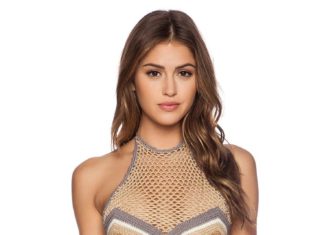 Bikinis Swimwear One pieces & Cover Ups : Lovers + Friends Serene Halter Top in Pewter & Tan at @REVOLVEclothing