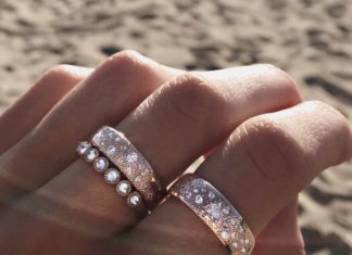 Diamond Rings : 14kt gold and diamond Cosmic Constellation band