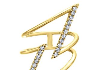 Diamond Rings : Bold style … 14k Yellow Gold Diamond Fashion Ladies' Ring by Gabriel &…