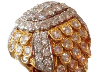 Diamond Rings : David Webb Diamond Gold Platinum Cocktail Ring | 1stdibs.com