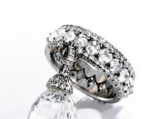 Diamond Rings : JAR : Platinum and Briolette Diamond Ring…