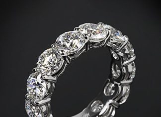 Diamond Rings : This fabulous Custom Diamond Wedding Ring is truly one of a kind! Set in platinu…