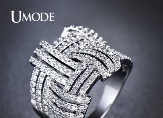 Diamond Rings : UMODE Weave Shaped Round Cut Clear CZ White Gold Plated Simulated Diamond Pave Rings Marca Jewelry for Women Hot Anillos UR0254-in Rings from Jewelry on Aliexpress.com | Alibaba Group