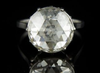 Diamond Rings : Vintage Rose cut Diamond Engagement Ring