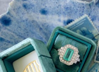 Engagement Rings & Wedding Rings : The Ellington Mrs Box with emerald stunner from Trumpet & Horn…