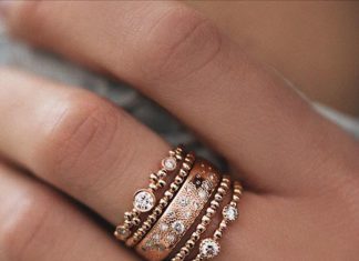 Engagement Rings & Wedding Rings : Luna Skye's 5 ring stack featuring "Cosmic Constellation band," 2 …