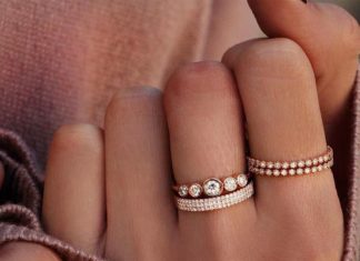 Engagement Rings & Wedding Rings : Pretty stacks of "three diamond row band," with "large graduated …