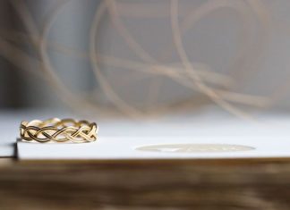 Engagement Rings & Wedding Rings : Braided wedding ring from hand drawn 18k gold wire….