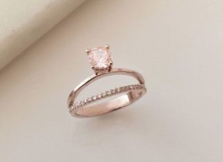 Engagement Rings & Wedding Rings : Custom Pink Diamond Peak Double Band….